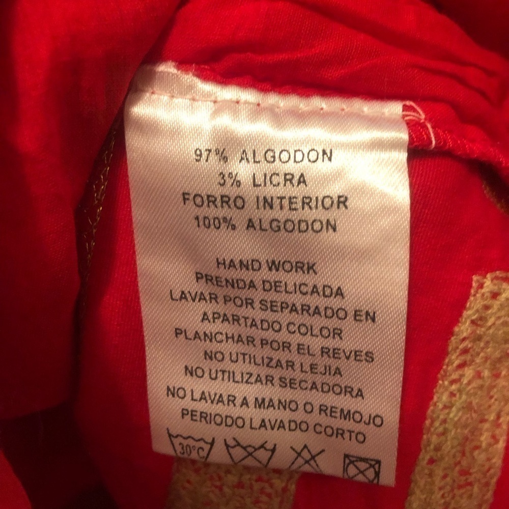 🌟NWOT 16 (size 48 Spain) Almatrichi Red Embroidered Sheath Mini Dr… - Picture 7 of 7